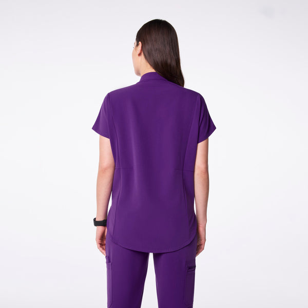 women's Digital Grape Montex - Mock Neck Scrub Top
