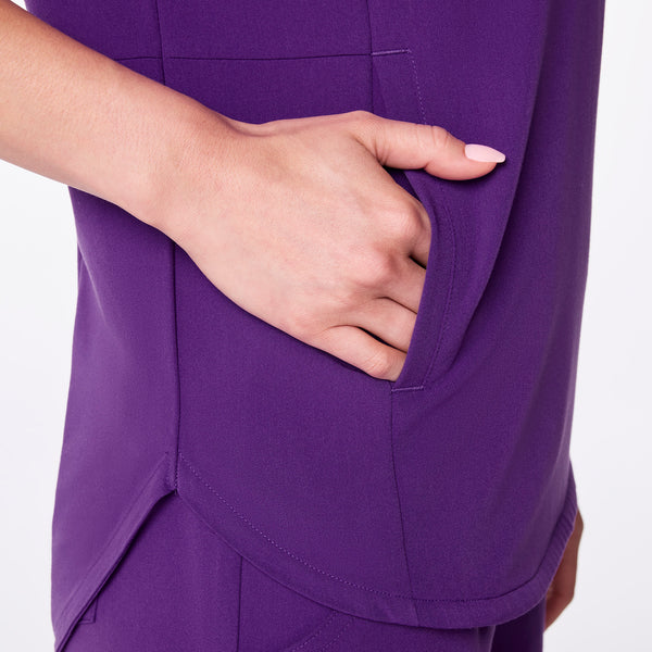 women's Digital Grape Montex - Mock Neck Scrub Top