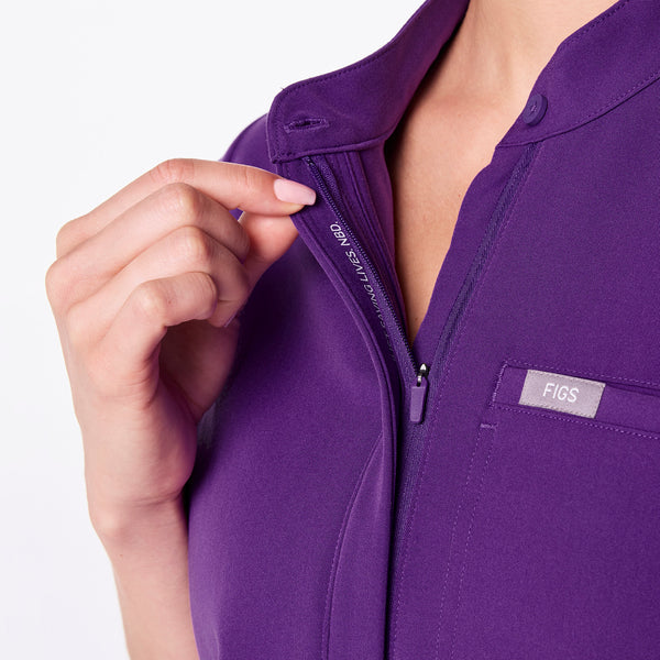 women's Digital Grape Montex - Mock Neck Scrub Top