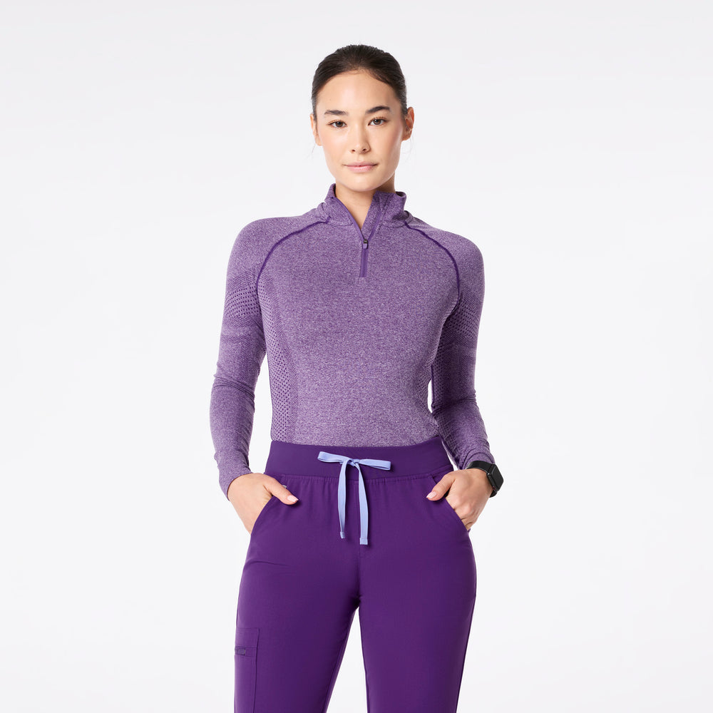 Women's Digital Grape Salta Seamless ¼ Zip - Long-Sleeve Underscrub