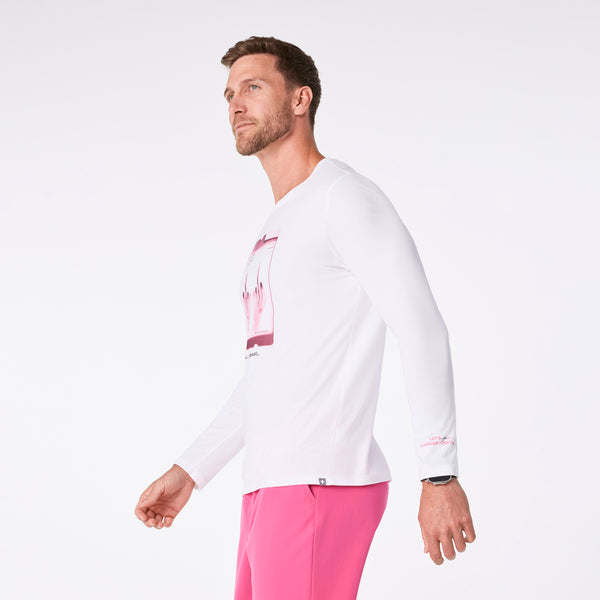 Men's White BCA F Cancer X-Ray - Long-Sleeve Underscrub