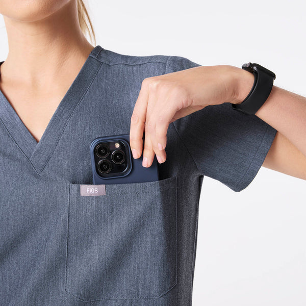 Women's Heather Denim Catarina -  Scrub Top™
