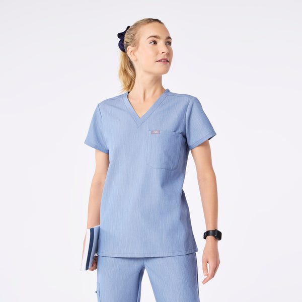 Women's Heather Indigo Catarina -  Scrub Top™