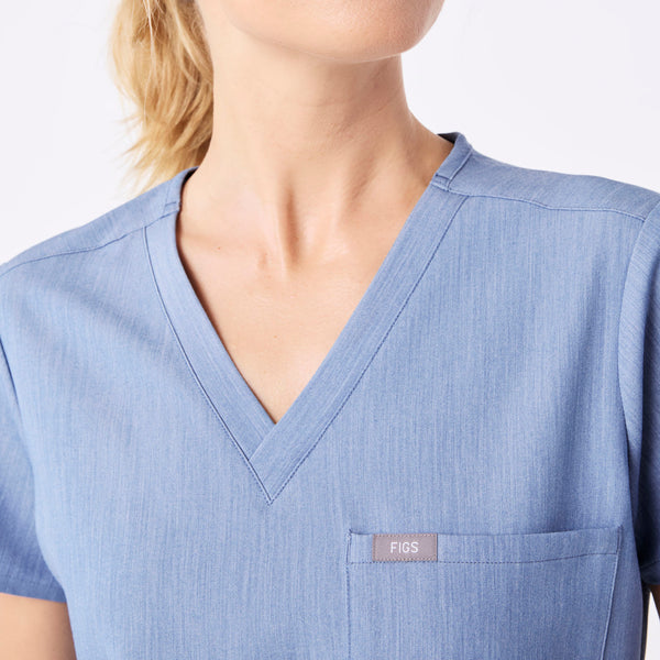 Women's Heather Indigo Catarina -  Scrub Top™