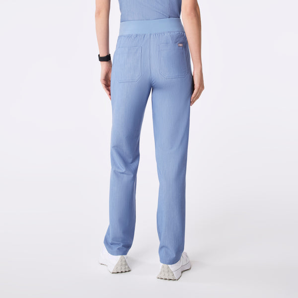Women's Heather Indigo Livingston High-Rise- Petite Straight-Leg Scrub Pant™
