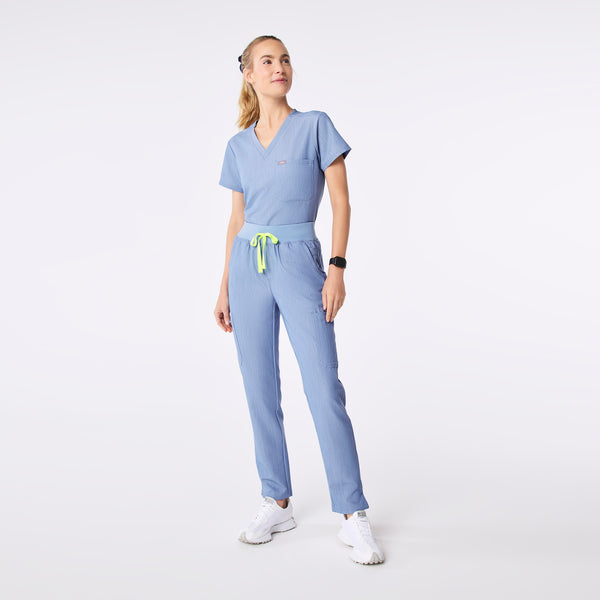 women's Heather Indigo High Waisted Yola - Petite Skinny Scrub Pant™