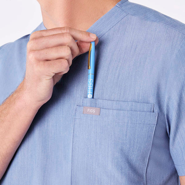 Men's Heather Indigo Leon -  Scrub Top™