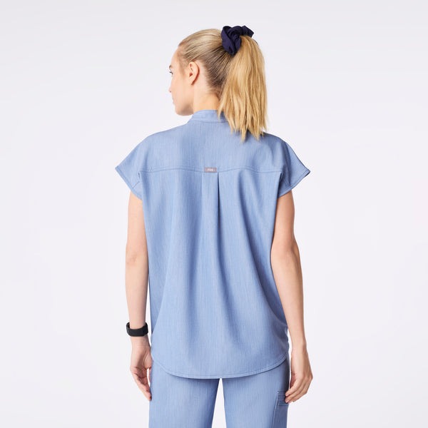Women's Heather Indigo Rafaela - Oversized Scrub Top™
