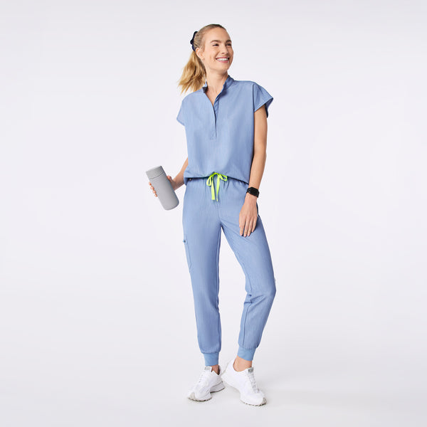 Women's Heather Indigo Rafaela - Oversized Scrub Top™