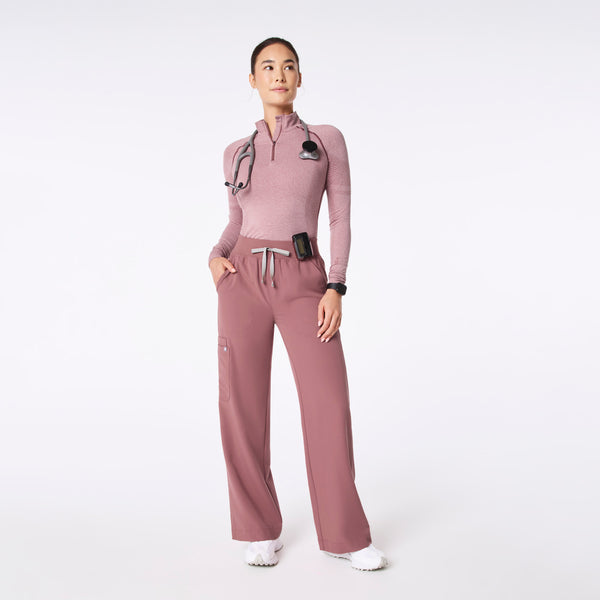 Women's Mauve Salta Seamless ¼ Zip - Long-Sleeve Underscrub
