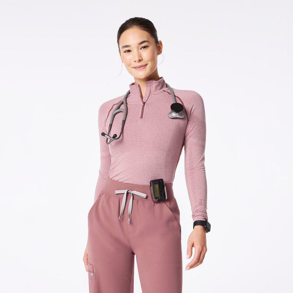 Women's Mauve Salta Seamless ¼ Zip - Long-Sleeve Underscrub