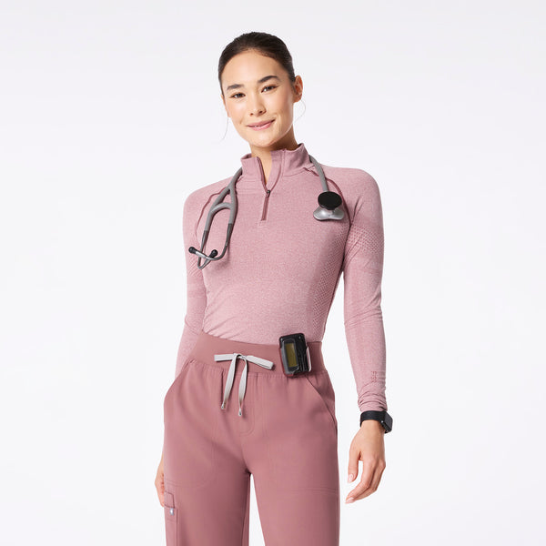 Women's Mauve Salta Seamless ¼ Zip - Long-Sleeve Underscrub
