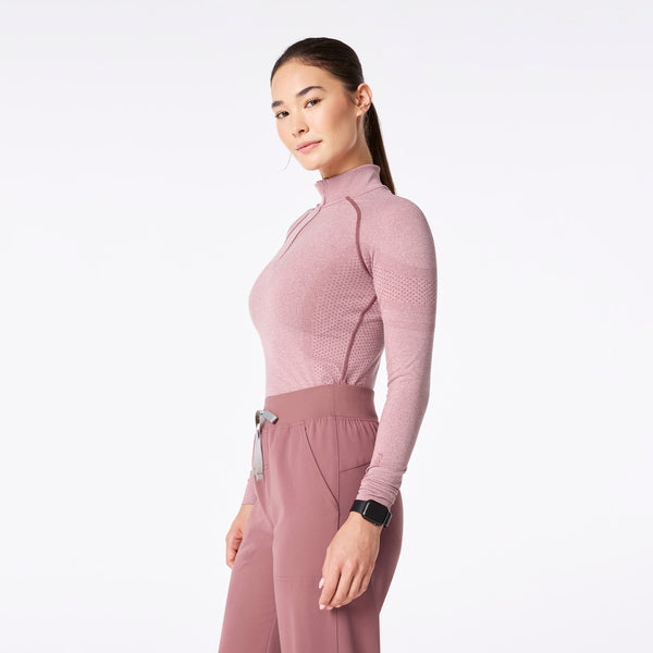 Women's Mauve Salta Seamless ¼ Zip - Long-Sleeve Underscrub