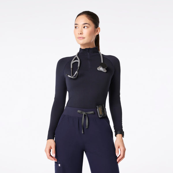 Women's Navy Salta Seamless ¼ Zip - Long-Sleeve Underscrub