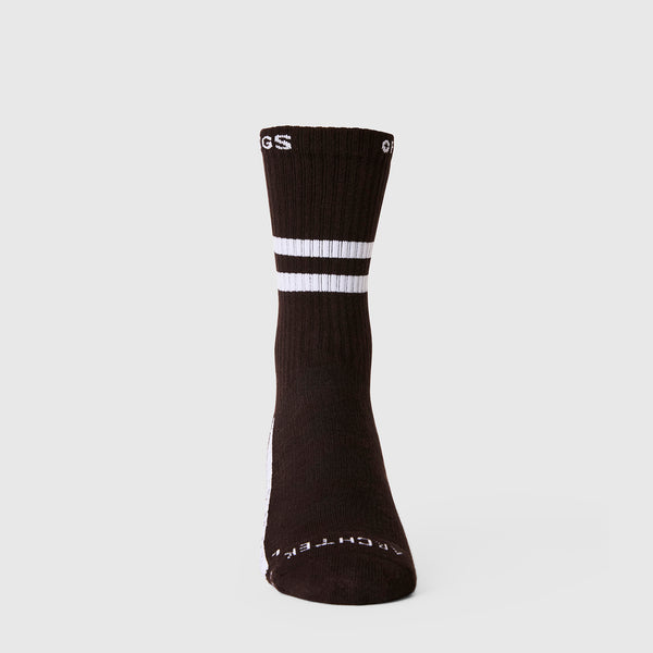 Unisex Black Stripe FIGS | ArchTek® 15-20 mmHg - Crew Compression Socks