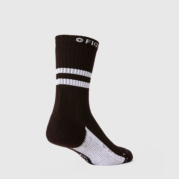 Unisex Black Stripe FIGS | ArchTek® 15-20 mmHg - Crew Compression Socks