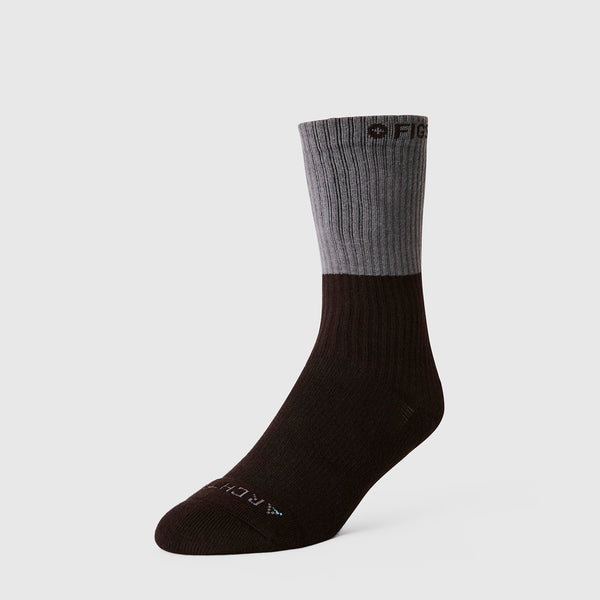 Unisex Black Two Tone FIGS | ArchTek® 15-20 mmHg - Crew Compression Socks