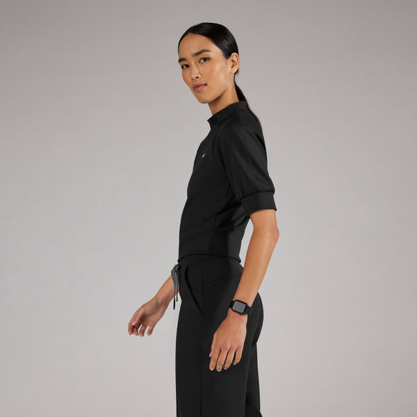 Women's Black Ora FORMx Slim Mock-Neck - Scrub Top™