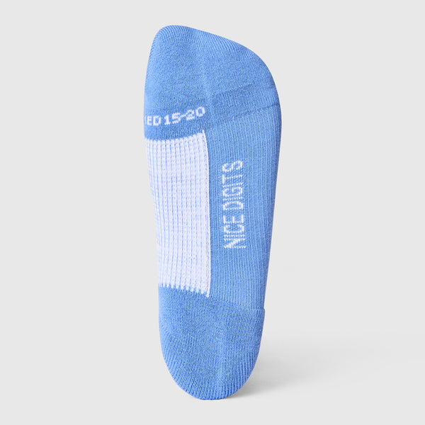 Unisex Ceil Blue Stripe FIGS | ArchTek® 15-20 mmHg - Crew Compression Socks