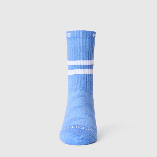 Unisex Ceil Blue Stripe FIGS | ArchTek® 15-20 mmHg - Crew Compression Socks