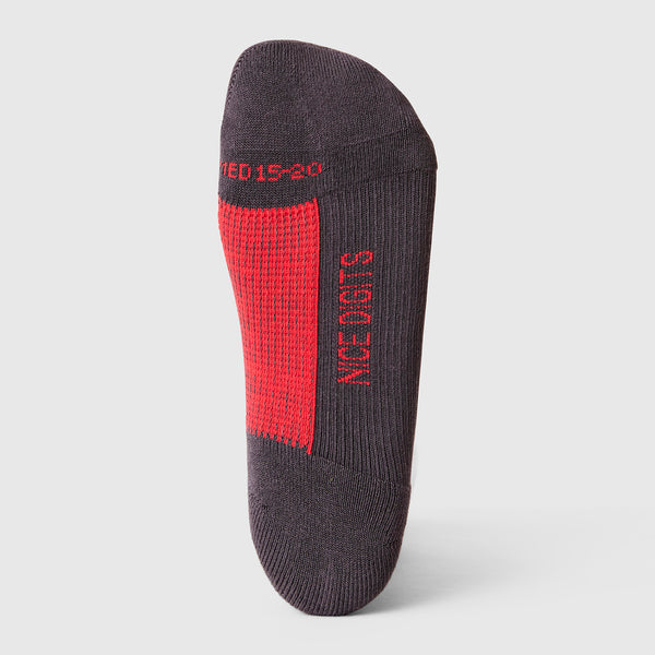 Unisex Charcoal Stripe FIGS | ArchTek® 15-20 mmHg - Crew Compression Socks
