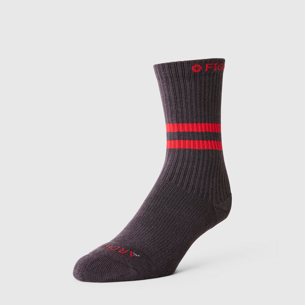 Unisex Charcoal Stripe FIGS | ArchTek® 15-20 mmHg - Crew Compression Socks
