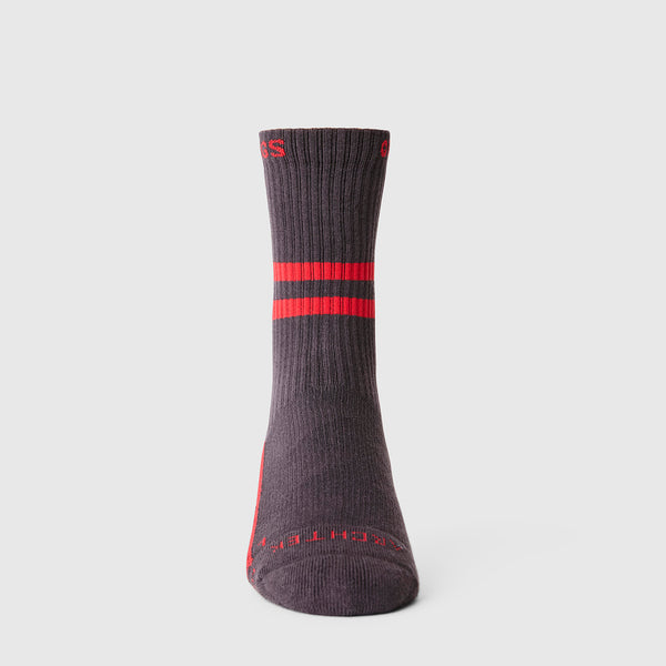 Unisex Charcoal Stripe FIGS | ArchTek® 15-20 mmHg - Crew Compression Socks