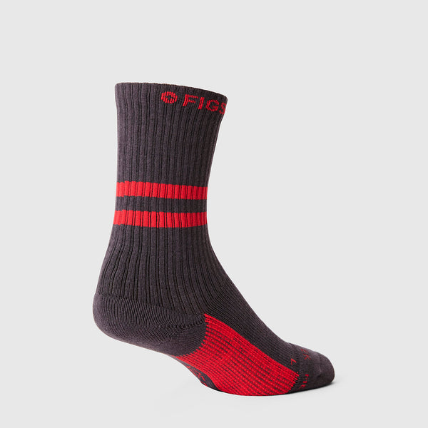 Unisex Charcoal Stripe FIGS | ArchTek® 15-20 mmHg - Crew Compression Socks