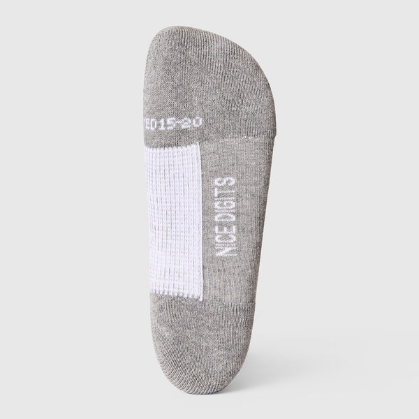 Unisex Heather Grey Stripe FIGS | ArchTek® 15-20 mmHg - Crew Compression Socks
