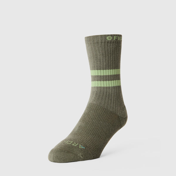 Unisex Moss Stripe FIGS | ArchTek® 15-20 mmHg - Crew Compression Socks