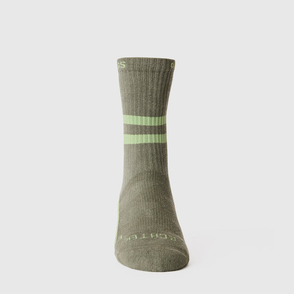 Unisex Moss Stripe FIGS | ArchTek® 15-20 mmHg - Crew Compression Socks
