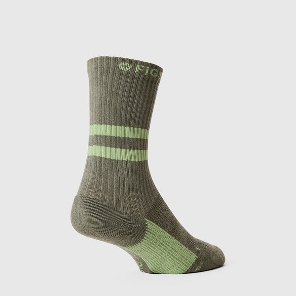 Unisex Moss Stripe FIGS | ArchTek® 15-20 mmHg - Crew Compression Socks
