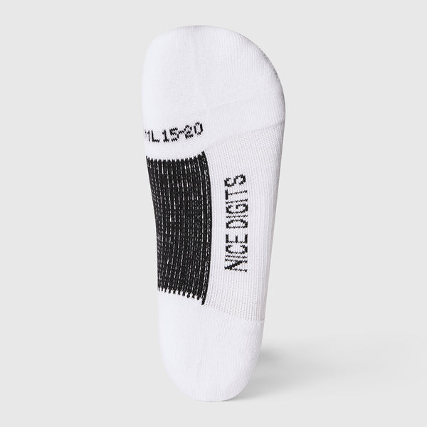 Unisex White Stripe FIGS | ArchTek® 15-20 mmHg - Crew Compression Socks