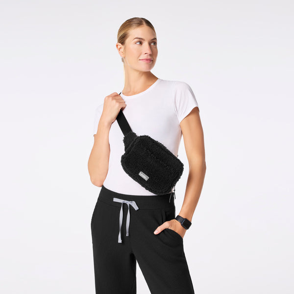 Black High-Pile Belt Bag