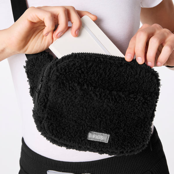 Black High-Pile Belt Bag