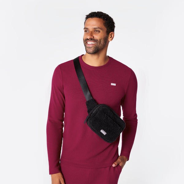 Black High-Pile Belt Bag