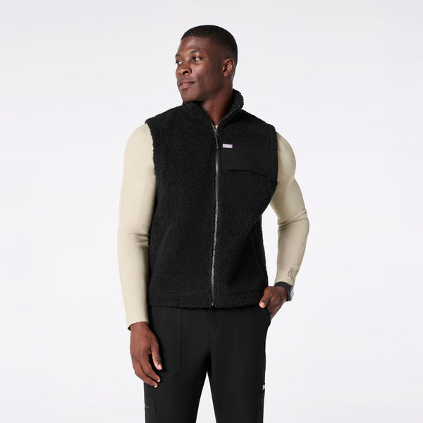 Men's Black High-Pile Vest