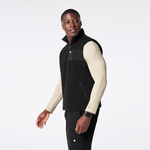 Men's Black High-Pile Vest