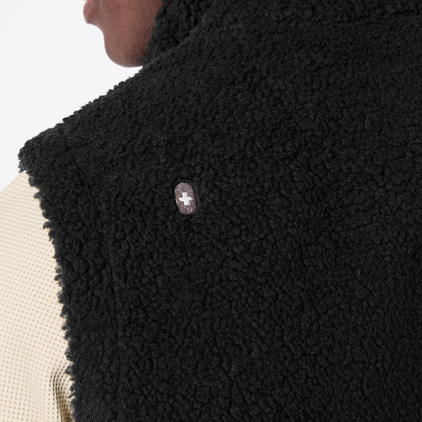 Men's Black High-Pile Vest