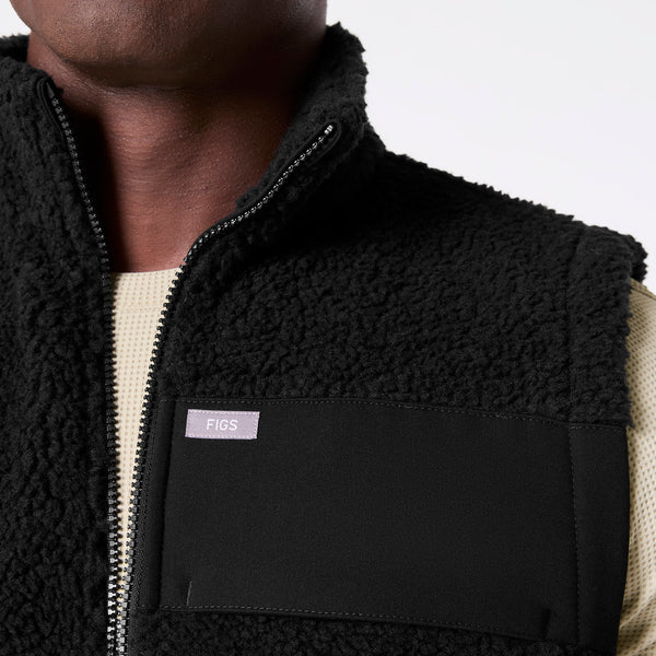 Men's Black High-Pile Vest