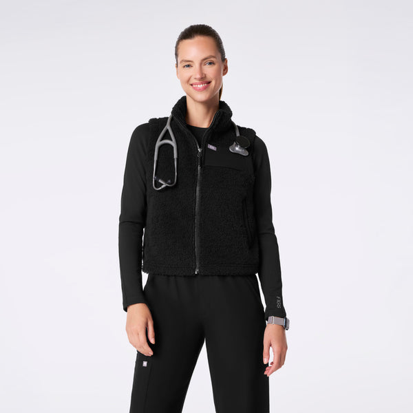 Women's Black High-Pile Vest