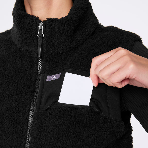 Women's Black High-Pile Vest