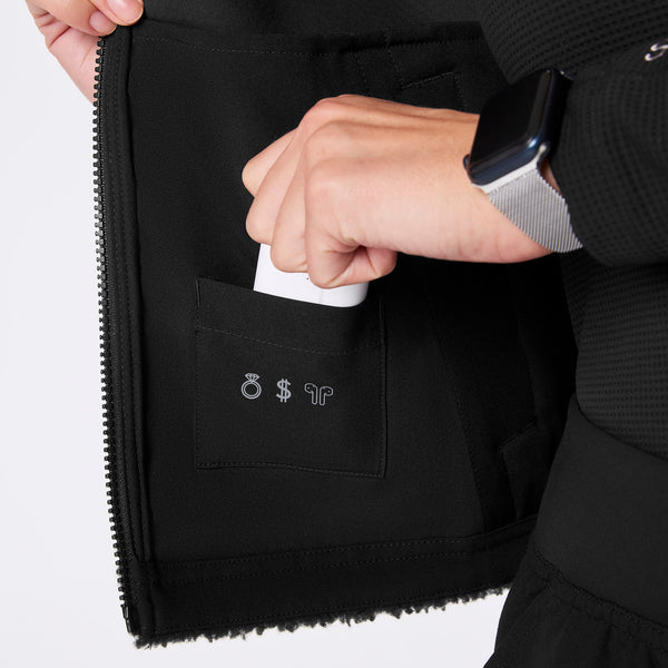 Women's Black High-Pile Vest