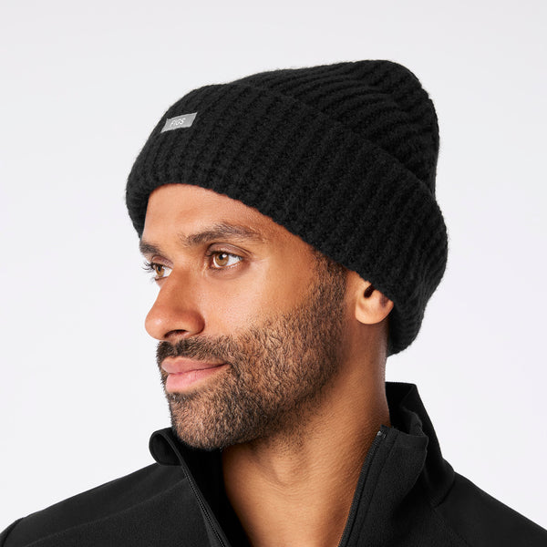 Black Waffle Beanie