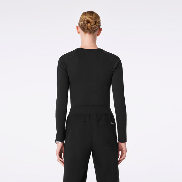 Women's Black Waffle - Long-Sleeve Underscrub