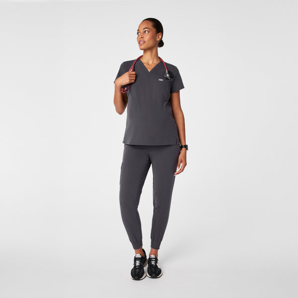 Women's Charcoal Catarina Maternity Scrub Top