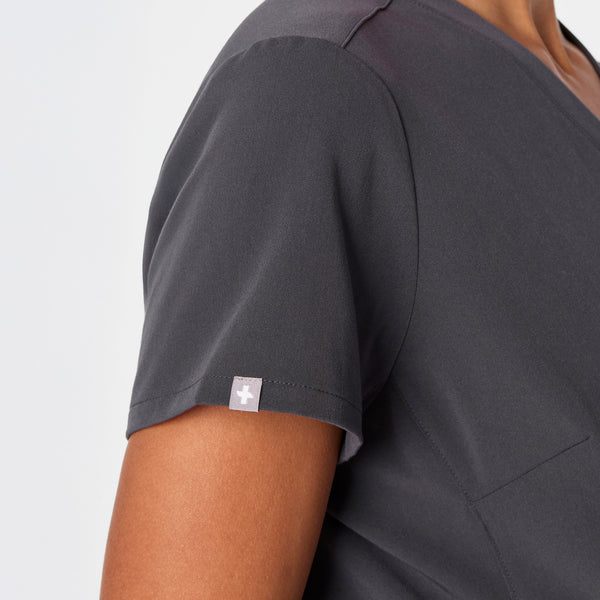Women's Charcoal Catarina Maternity Scrub Top