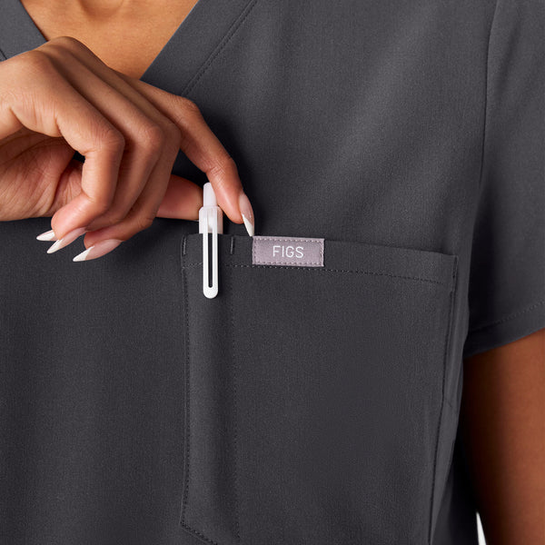 Women's Charcoal Catarina Maternity Scrub Top