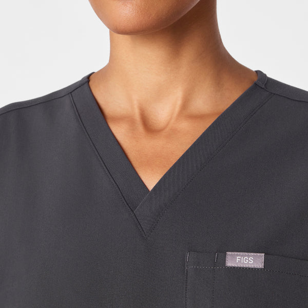 Women's Charcoal Catarina Maternity Scrub Top