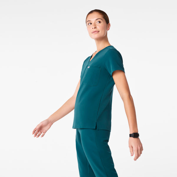 Women's Caribbean Blue Catarina Petite -  Scrub Top™